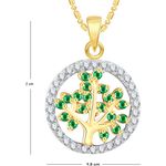 Buy Srikara Alloy Gold Plated CZ / AD Tree Fashion Jewellery Pendant with Chain - SKP2592G - Purplle