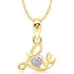 Buy Srikara Alloy Gold Plated CZ / AD Love Fashion Jewellery Pendant with Chain - SKP1343G - Purplle