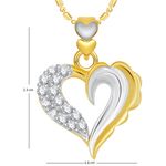 Buy Srikara Alloy Gold Plated CZ / AD Cute Heart Valentine Fashion Jewellery Pendant - SKP1860G - Purplle