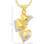 Buy Srikara Alloy Gold Plated CZ/AD Three Heart I LOVE U Valentine Fashion Jewelry Pendant - SKP1819G - Purplle