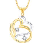 Buy Srikara Alloy Gold Plated CZ/AD Heart With Om Fashion Jewelry Pendant with Chain - SKP2214G - Purplle