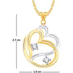 Buy Srikara Alloy Gold Plated CZ/AD Heart With Om Fashion Jewelry Pendant with Chain - SKP2214G - Purplle