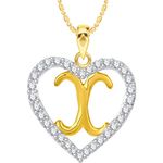 Buy Srikara Alloy Gold Plated CZ/AD Alphabet "X" in Heart Fashion Jewelry Pendant - SKP2288G - Purplle