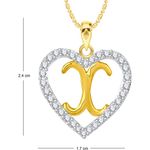 Buy Srikara Alloy Gold Plated CZ/AD Alphabet "X" in Heart Fashion Jewelry Pendant - SKP2288G - Purplle