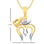 Buy Srikara Alloy Gold Plated CZ/AD Trambakesh Om Fashion Jewelry Pendant with Chain - SKP1121GA - Purplle