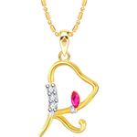 Buy Srikara Alloy Gold Plated CZ/AD Initial Letter R Ganesh Fashion Jewelry Pendant - SKP2253G - Purplle