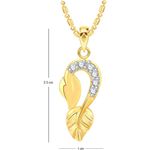 Buy Srikara Alloy Gold Plated CZ / AD Leaf Fashion Jewellery Pendant with Chain - SKP2579G - Purplle