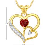 Buy Srikara Alloy Gold Plated CZ/AD Decent Double Heart Valentine Fashion Jewelry Pendant - SKP1687G - Purplle