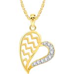 Buy Srikara Alloy Gold Plated CZ / AD Heart Fashion Jewellery Pendant with Chain - SKP2563G - Purplle