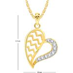 Buy Srikara Alloy Gold Plated CZ / AD Heart Fashion Jewellery Pendant with Chain - SKP2563G - Purplle