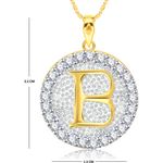 Buy Srikara Alloy Gold Plated CZ/AD Initial Letter B Fashion Jewellery Pendant Chain - SKP2185G - Purplle
