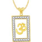 Buy Srikara Alloy Gold Plated CZ / AD Om Fashion Jewellery Pendant with Chain - SKP2764G - Purplle