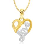 Buy Srikara Alloy Gold Plated CZ / AD Love Heart Fashion Jewelry Pendant with Chain - SKP2173G - Purplle