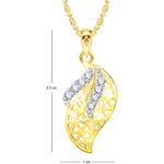 Buy Srikara Alloy Gold Plated CZ / AD Leaf Fashion Jewellery Pendant with Chain - SKP2587G - Purplle
