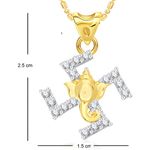 Buy Srikara Alloy Gold Plated CZ/AD Gajmukh Swastik Fashion Jewellery Pendant Chain - SKP2047G - Purplle