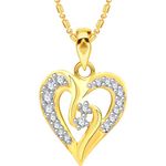 Buy Srikara Alloy Gold Plated CZ/AD Delight Heart Fashion Jewelry Pendant with Chain - SKP2558G - Purplle