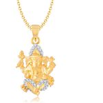 Buy Srikara Alloy Gold Plated CZ / AD Fashion Jewellery Pendant with Chain - SKP1020G - Purplle