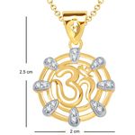 Buy Srikara Alloy Gold Plated CZ / AD Anmol Om Fashion Jewellery Pendant with Chain - SKP1259G - Purplle