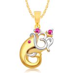 Buy Srikara Alloy Gold Plated CZ/AD Om Vakratund Fashion Jewelry Pendant with Chain - SKP2799G - Purplle