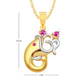 Buy Srikara Alloy Gold Plated CZ/AD Om Vakratund Fashion Jewelry Pendant with Chain - SKP2799G - Purplle