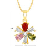 Buy Srikara Alloy Gold Plated CZ/AD Well Crafted Multicolor Fashion Jewelry Pendant - SKP2350G - Purplle