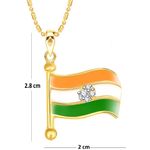 Buy Srikara Alloy Gold Plated CZ / AD India Flag Fashion Jewelry Pendant with Chain - SKP2221G - Purplle