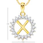 Buy Srikara Alloy Gold Plated CZ/AD Initial Letter X Fashion Jewellery Pendant Chain - SKP1970G - Purplle