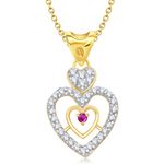 Buy Srikara Alloy Gold Plated CZ/AD Pretty Heart Shape Fashion Jewelry Pendant Chain - SKP1304G - Purplle