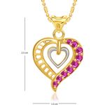 Buy Srikara Alloy Gold Plated CZ/AD Double Heart Fashion Jewelry Pendant with Chain - SKP1473G - Purplle