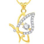 Buy Srikara Alloy Gold Plated CZ / AD Fashion Jewellery Pendant with Chain - SKP2024G - Purplle