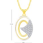 Buy Srikara Alloy Gold Plated CZ / AD Oval Fashion Jewellery Pendant with Chain - SKP2662G - Purplle