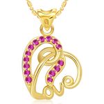 Buy Srikara Alloy Gold Plated AD Classy Love Heart Valentine Fashion Jewelry Pendant - SKP1816G - Purplle