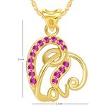 Buy Srikara Alloy Gold Plated AD Classy Love Heart Valentine Fashion Jewelry Pendant - SKP1816G - Purplle