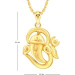 Buy Srikara Alloy Gold Plated CZ / AD Om Ganesh Fashion Jewellery Pendant with Chain - SKP2686G - Purplle