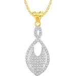 Buy Srikara Alloy Gold Plated CZ / AD Fish Shape Fashion Jewelry Pendant with Chain - SKP2705G - Purplle