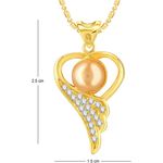 Buy Srikara Alloy Gold Plated CZ/AD Pearl Studded Fashion Jewelry Pendant with Chain - SKP2703G - Purplle