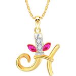 Buy Srikara Alloy Gold Plated CZ/AD Initial Letter H Ganesh Fashion Jewelry Pendant - SKP2243G - Purplle