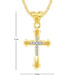 Buy Srikara Alloy Gold Plated CZ / AD Cross Fashion Jewellery Pendant with Chain - SKP2452G - Purplle