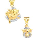 Buy Srikara Alloy Gold Plated CZ / AD Fashion Jewellery Pendant Set with Chain - SKCOMBO1279G - Purplle