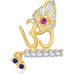 Buy Srikara Alloy Gold Plated CZ / AD Om Bansuri Fashion Jewelry Pendant with Chain - SKP1490G - Purplle