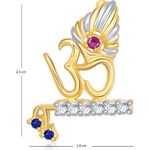 Buy Srikara Alloy Gold Plated CZ / AD Om Bansuri Fashion Jewelry Pendant with Chain - SKP1490G - Purplle