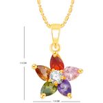 Buy Srikara Alloy Gold Plated CZ/AD Five Petal Multicolor Fashion Jewelry Pendant - SKP2373G - Purplle