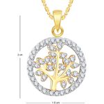 Buy Srikara Alloy Gold Plated CZ / AD Tree Fashion Jewellery Pendant with Chain - SKP2529G - Purplle