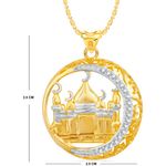 Buy Srikara Alloy Gold Plated CZ / AD Islamic Mosque Fashion Jewellery Pendant Chain - SKP2383G - Purplle