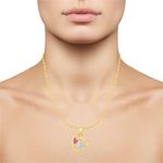 Buy Srikara Alloy Gold Plated CZ / AD Two Heart Fashion Jewellery Pendant with Chain - SKP2593G - Purplle