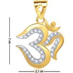 Buy Srikara Alloy Gold Plated CZ / AD The Om Fashion Jewellery Pendant with Chain - SKP1431G - Purplle
