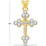Buy Srikara Alloy Gold Plated CZ/AD Divine Cross Fashion Jewelry Pendant with Chain - SKP1615G - Purplle