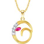 Buy Srikara Alloy Gold Plated CZ/AD Initial Letter O Ganesh Fashion Jewelry Pendant - SKP2250G - Purplle
