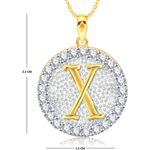 Buy Srikara Alloy Gold Plated CZ/AD Initial Letter X Fashion Jewellery Pendant Chain - SKP2206G - Purplle