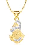 Buy Srikara Alloy Gold Plated CZ/AD Lord Shankar Fashion Jewelry Pendant with Chain - SKP1331G - Purplle